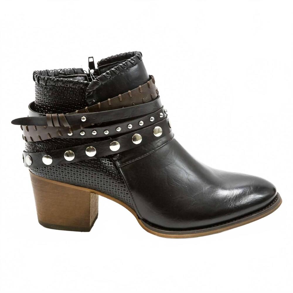 NEW PATRIZIA women's strappy boots in black